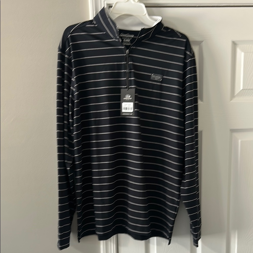 Black Striped Men's Quarter Zip